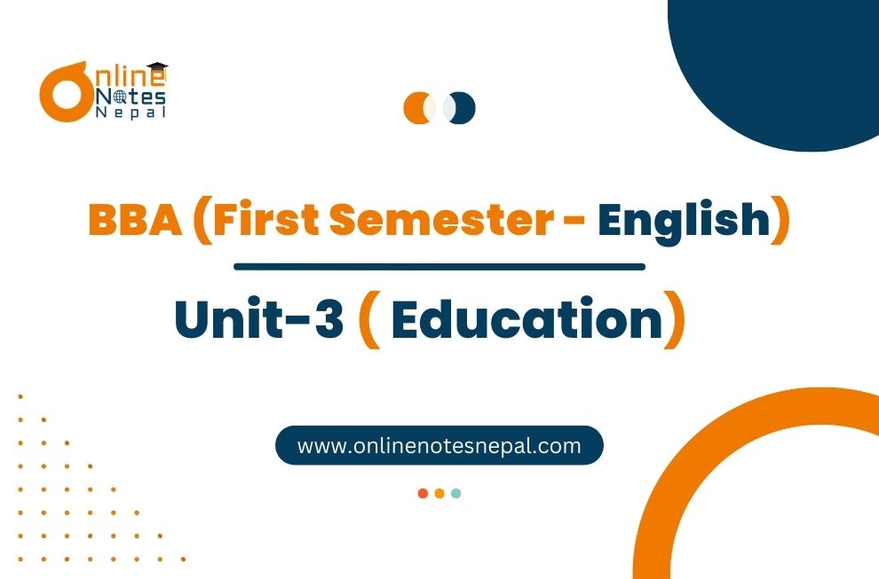 Unit 3: Education- English - I | First Semester Photo